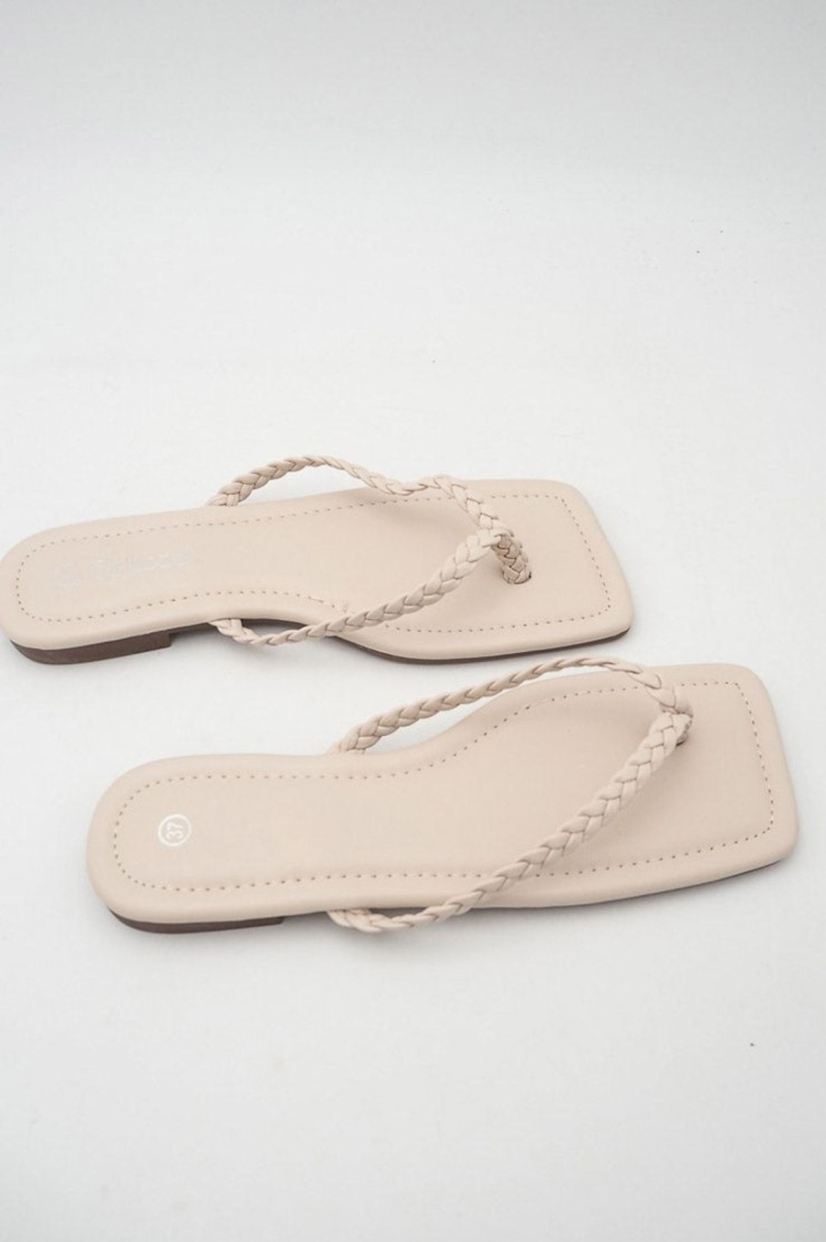 Clothing Girl Hood | Brianna Stone Plaited Flat Sandals