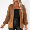 Clothing LustStyle | Pollyanna Tan Chunky Knit Cardigan