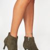 Clothing Ideal | Mia Khaki Suedette Ankle Boots