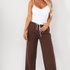 Clothing Willy Z | Zilda Chocolate Wide Leg Joggers