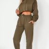 Clothing Style Wise | Amy Olive Crop Hoodie Jogger Co Ord