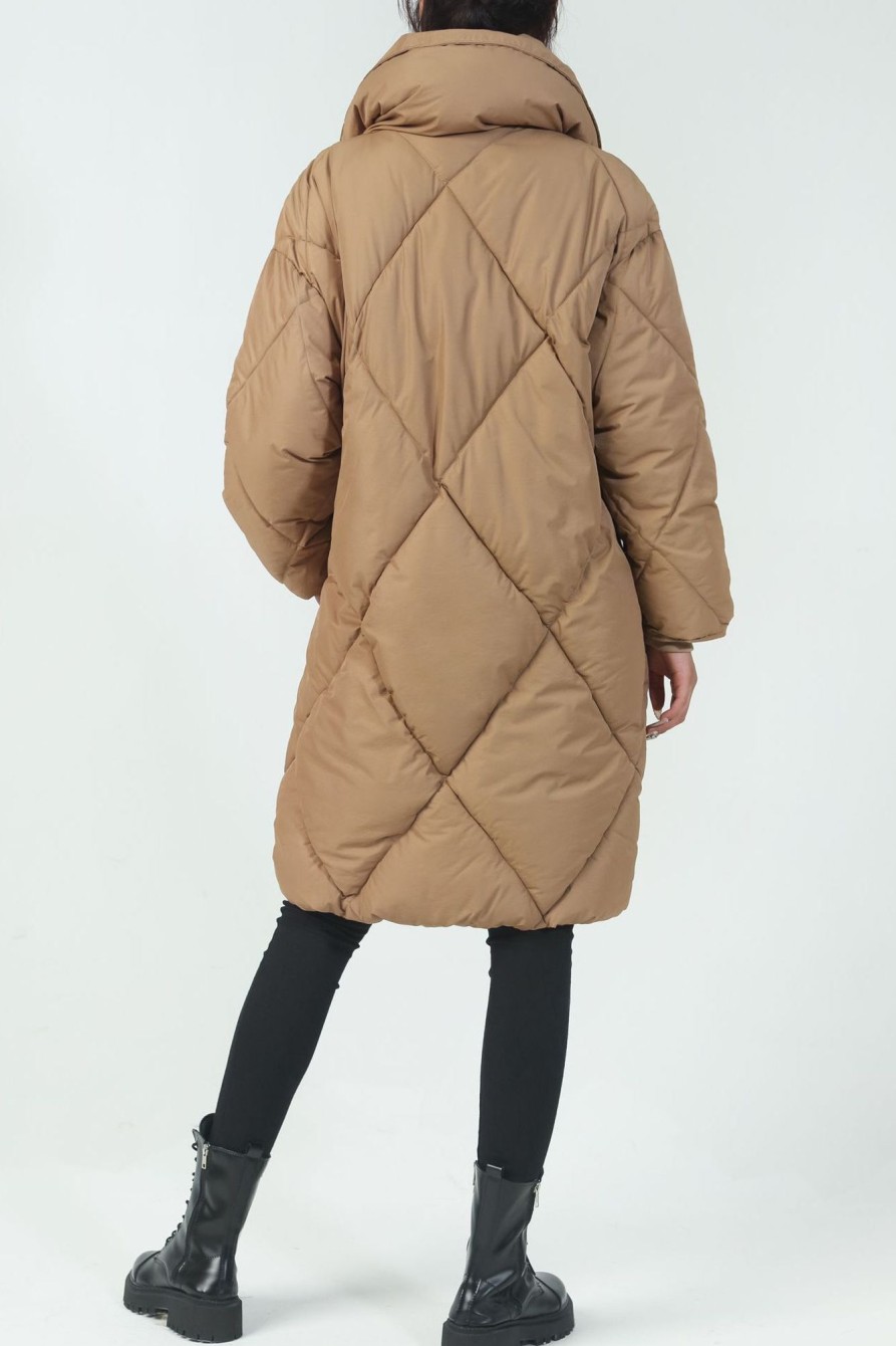 Clothing Copper Rose | Meg Camel Quilted Duvet Coat