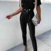 Clothing LustStyle | Geneva Black Belted Jumpsuit