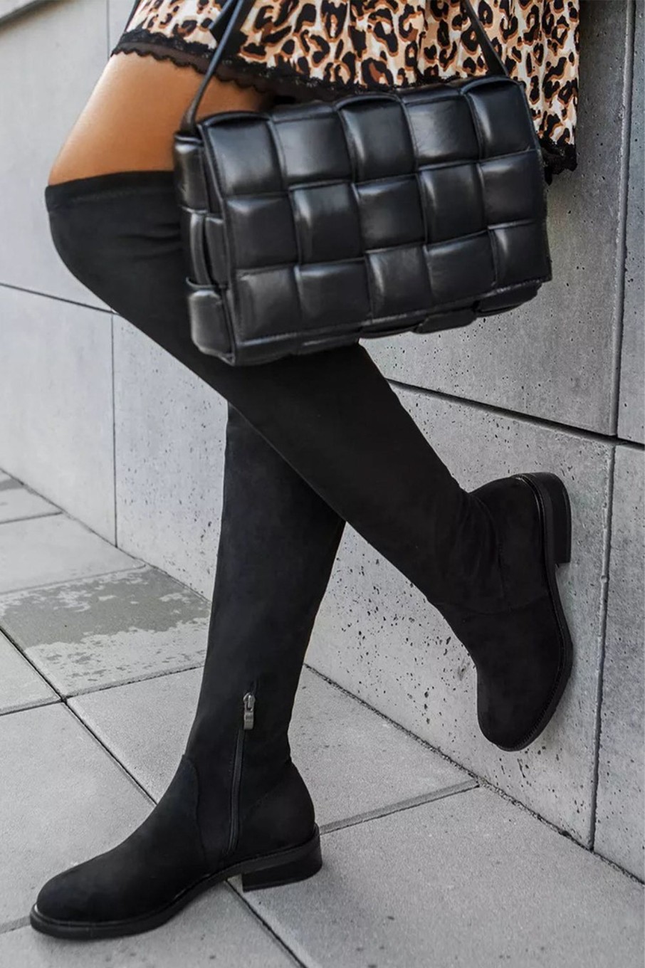 Clothing No Doubt | Finley Black Suedette Knee Boots