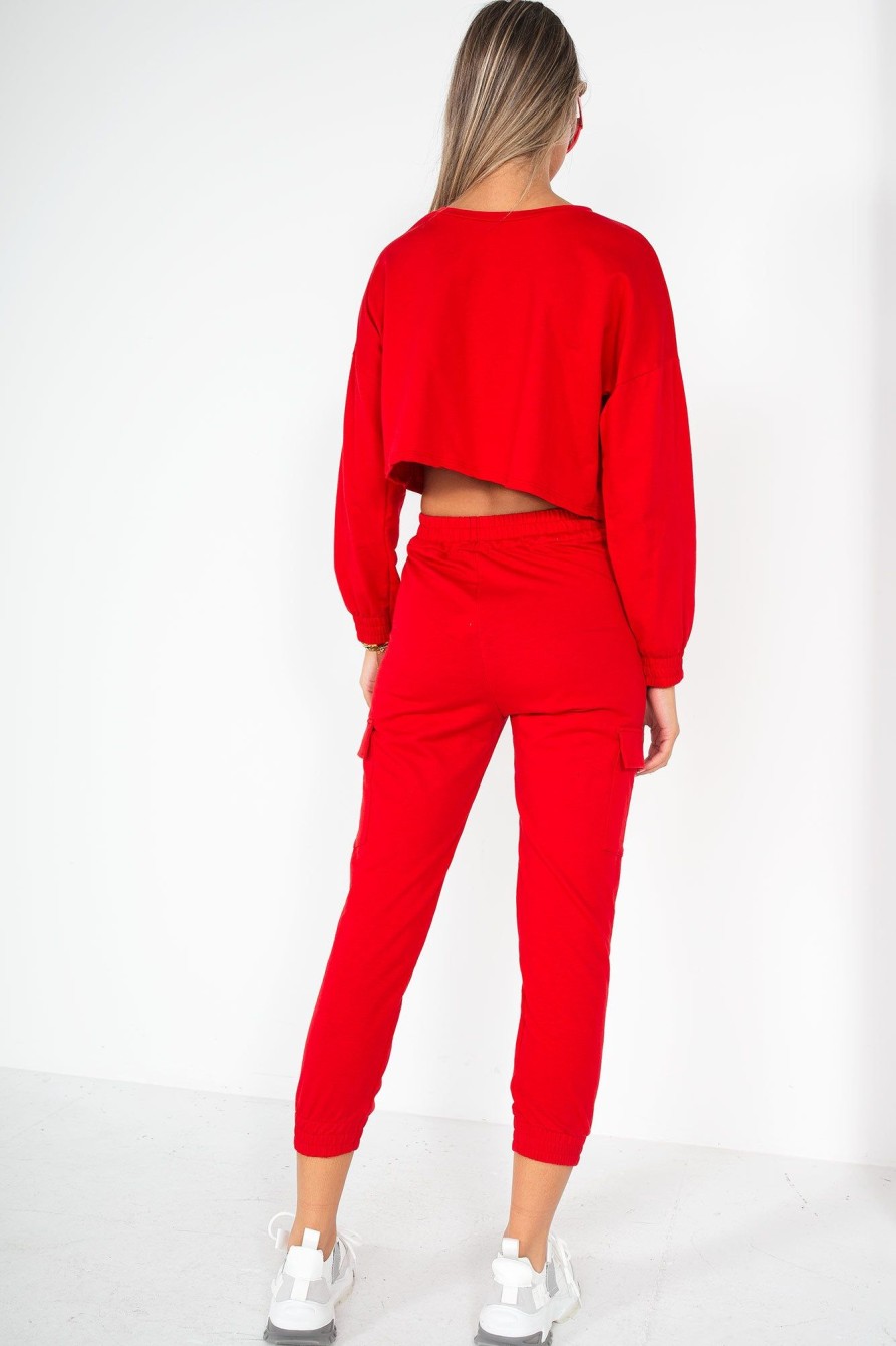 Clothing Willy Z | Stephanie Red Jogger Co Ord