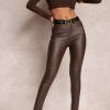 Clothing Zilene | Debbie Chocolate Wax High Waist Jeans