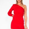 Clothing AX Paris | Ax Paris Destiny Red One Shoulder Dress