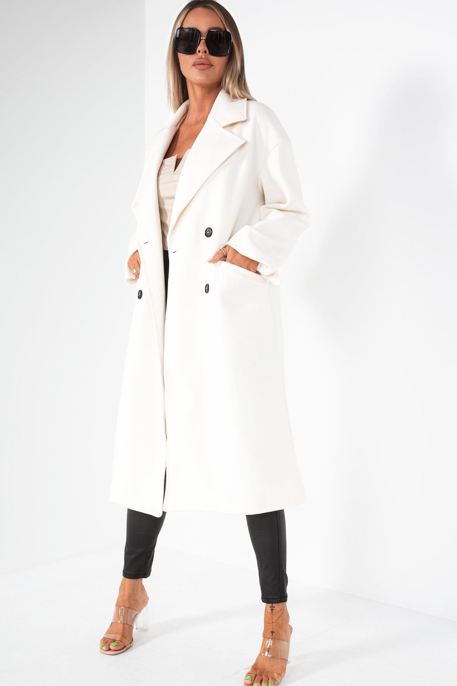 Clothing Copper Rose | Micaela Cream Longline Coat