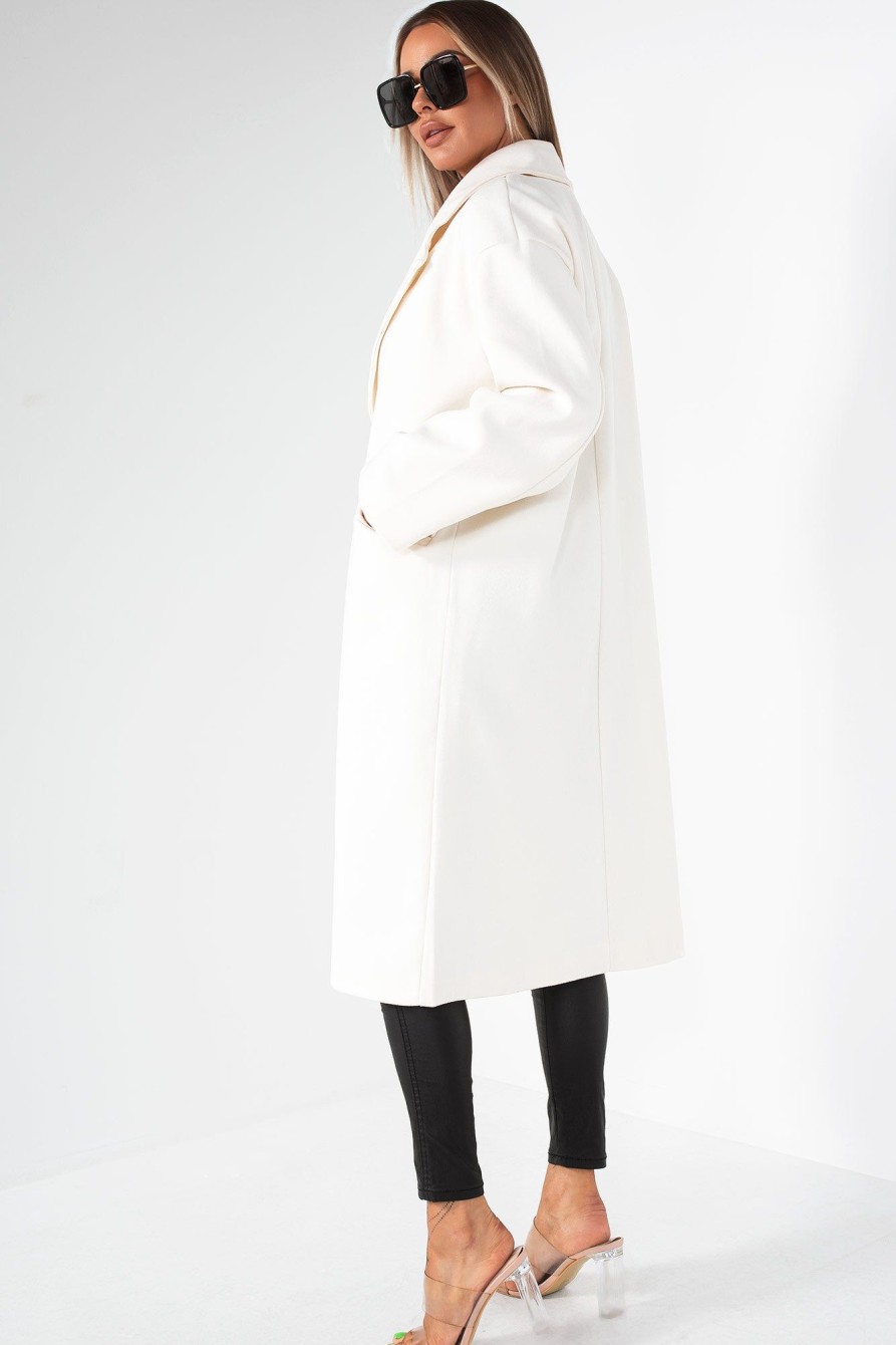 Clothing Copper Rose | Micaela Cream Longline Coat