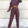 Clothing Style Wise | Amy Chocolate Crop Hoodie Jogger Co Ord