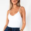 Clothing Giorgia | Beverly White Ribbed Bodysuit