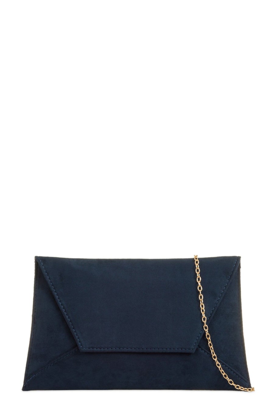 Bags Koko | Nettie Navy Suedette Envelope Clutch Bag