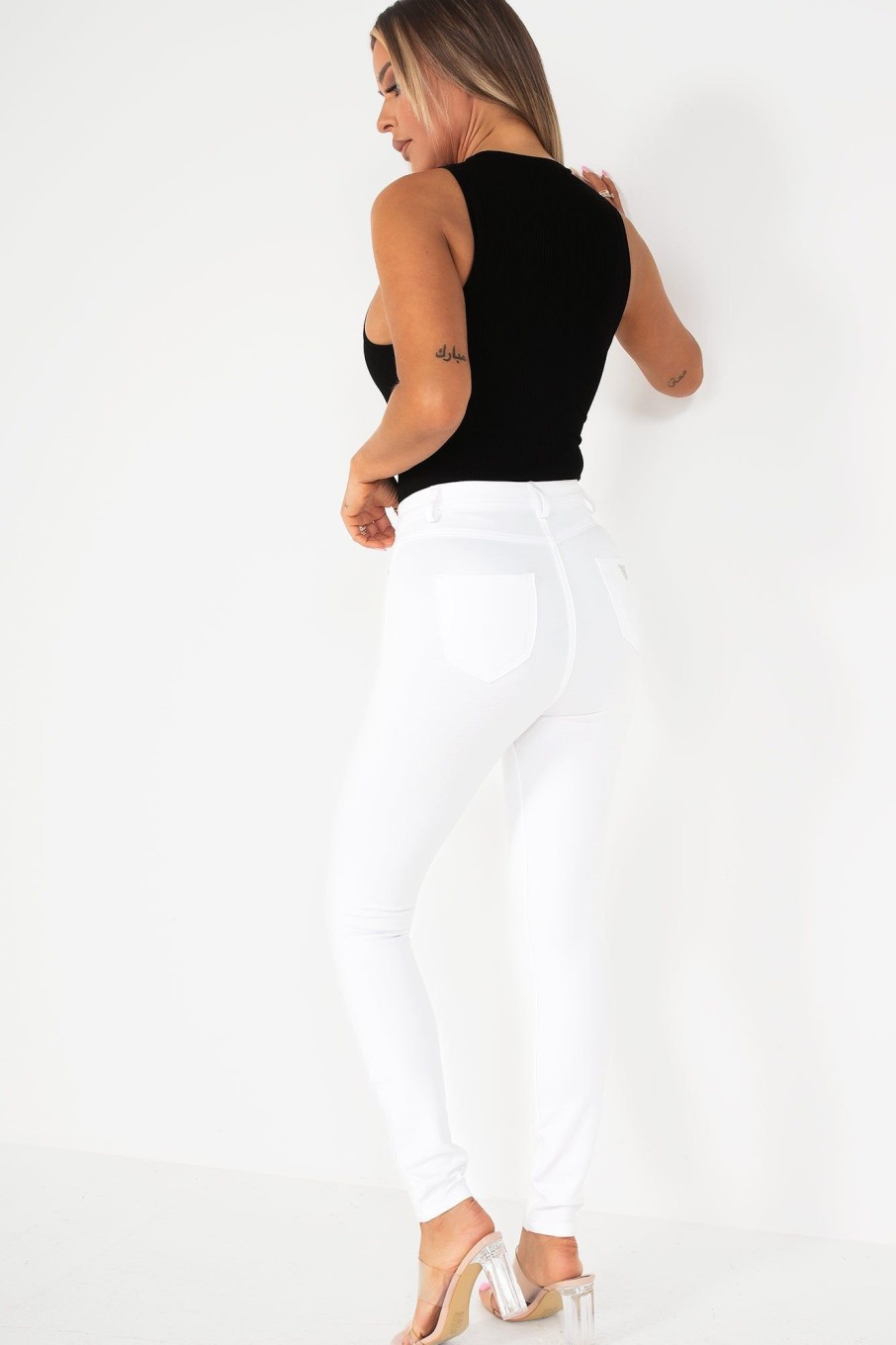 Clothing Zilene | Rozita White Stretch Trousers