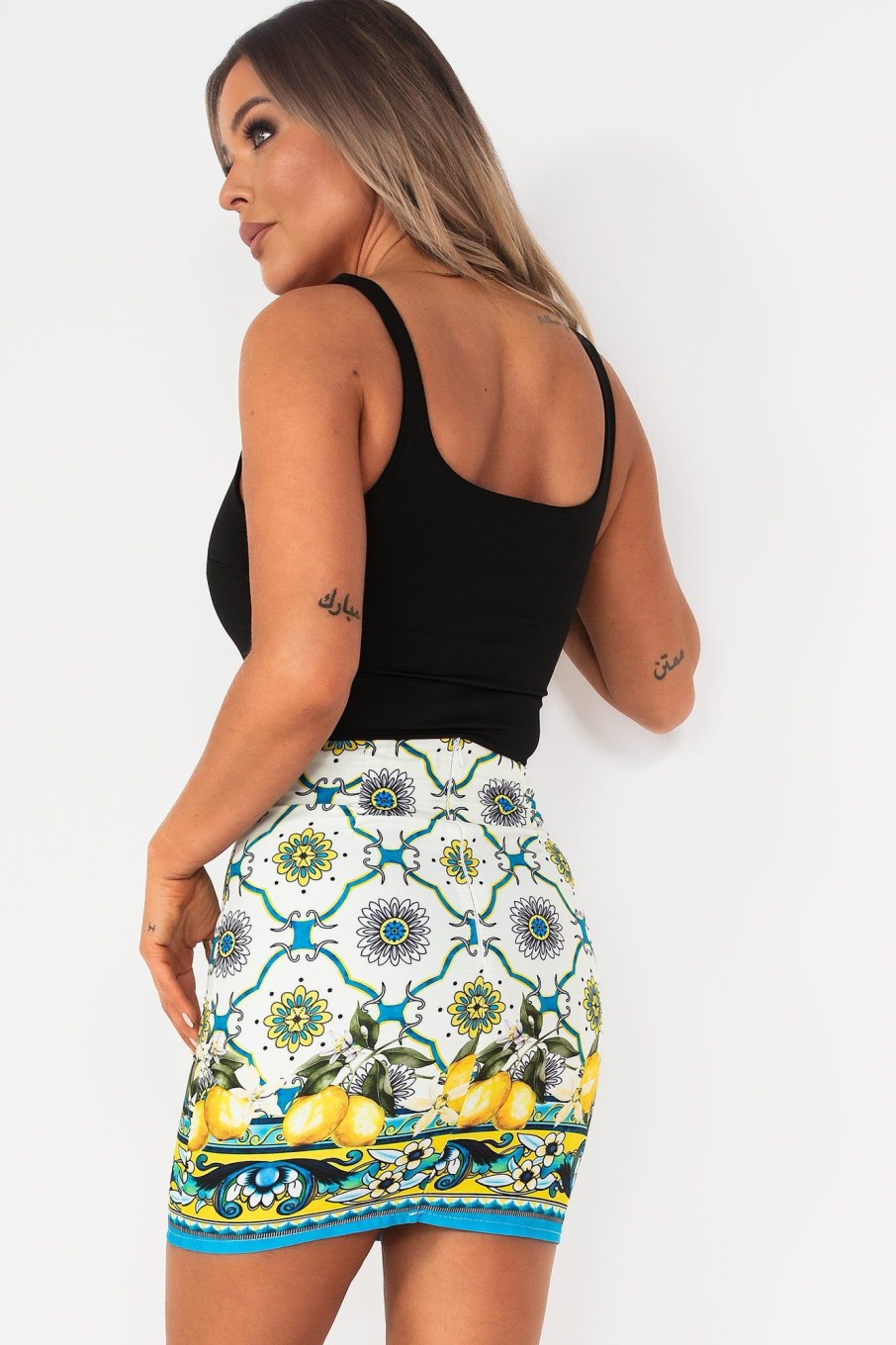 Clothing Copper Rose | Amara White Printed Mini Skirt