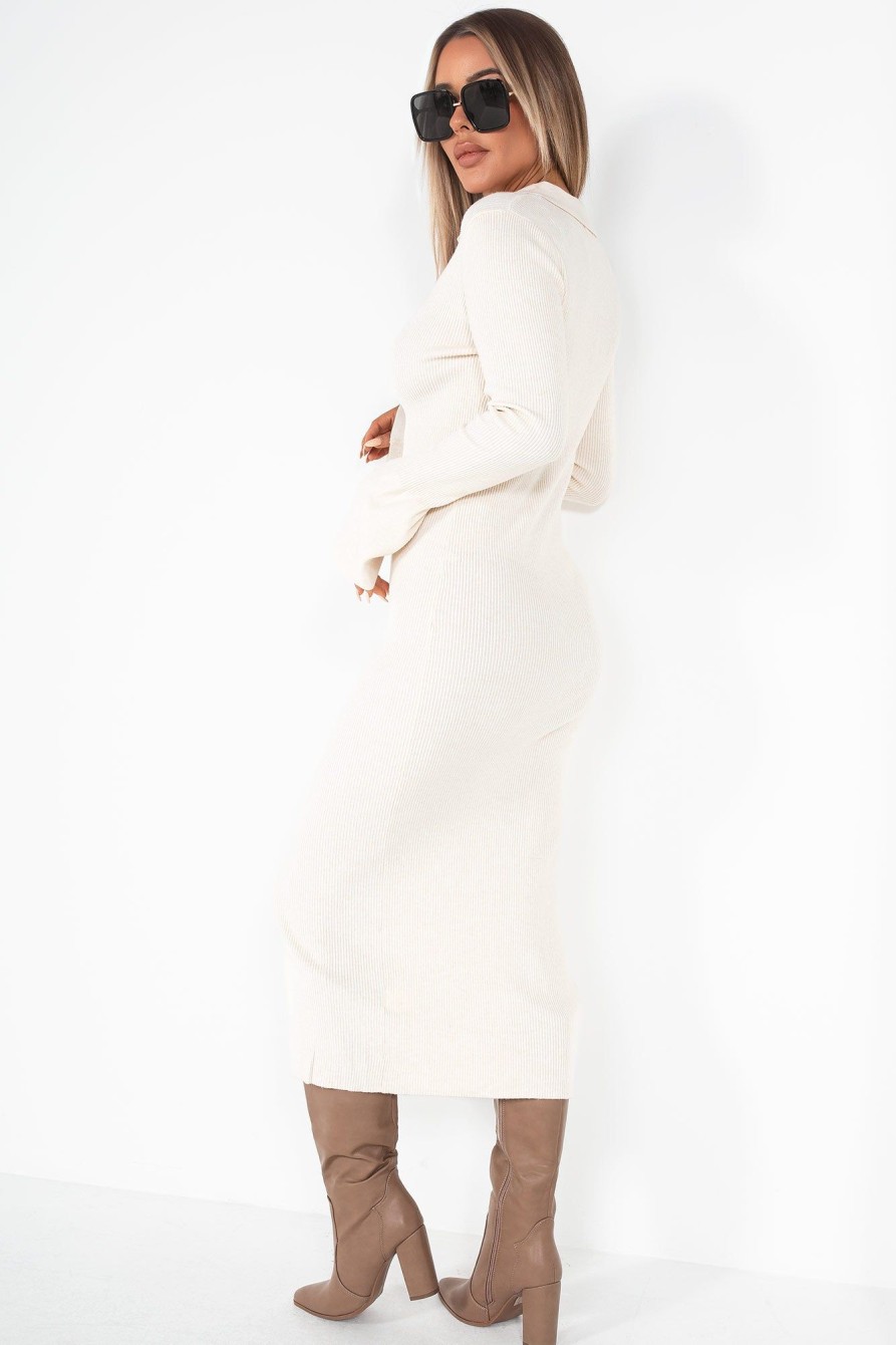 Clothing Copper Rose | Liora Cream Knit Dress