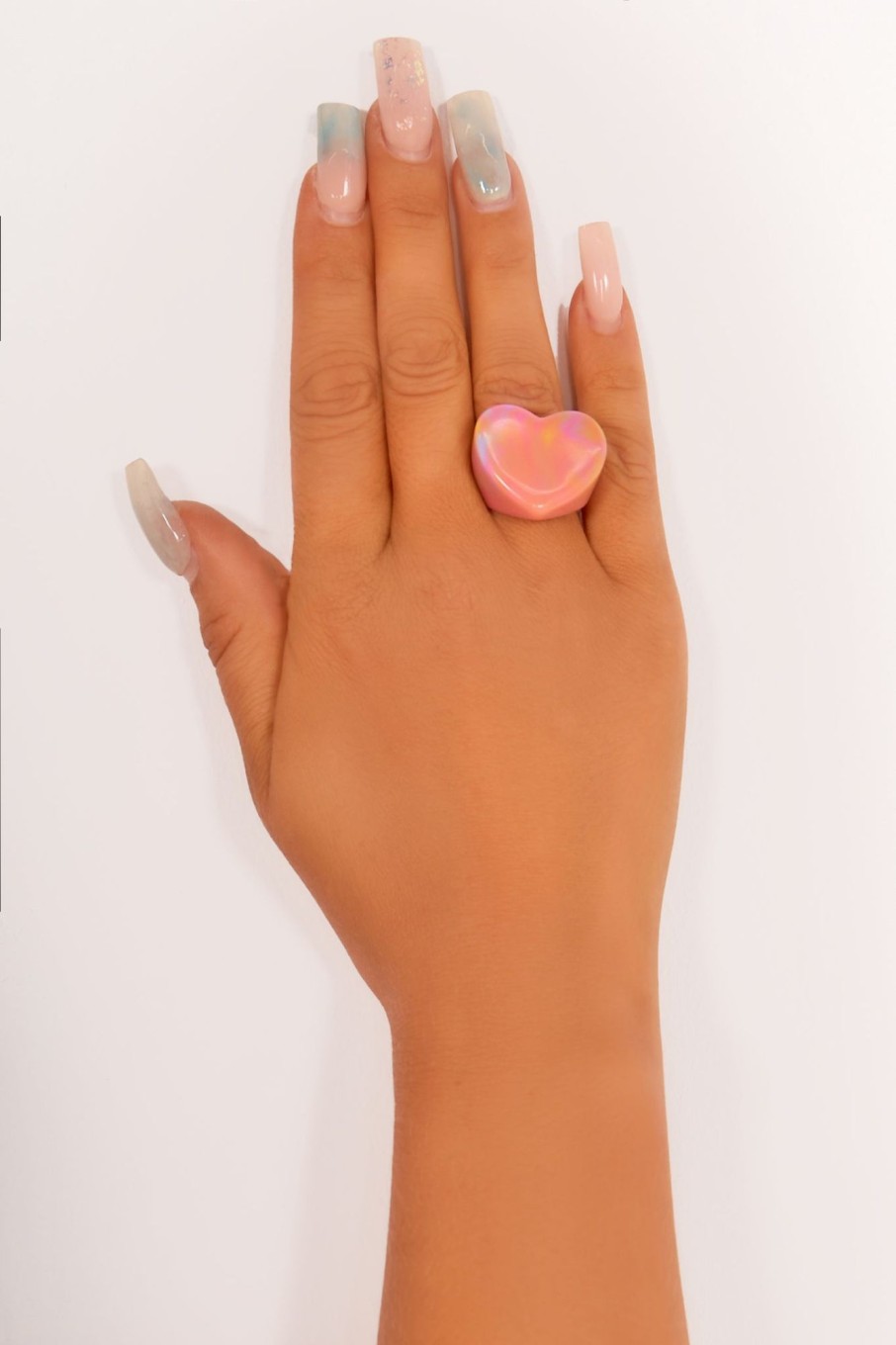 Clothing Impulse | Orange Marble Effect Heart Ring