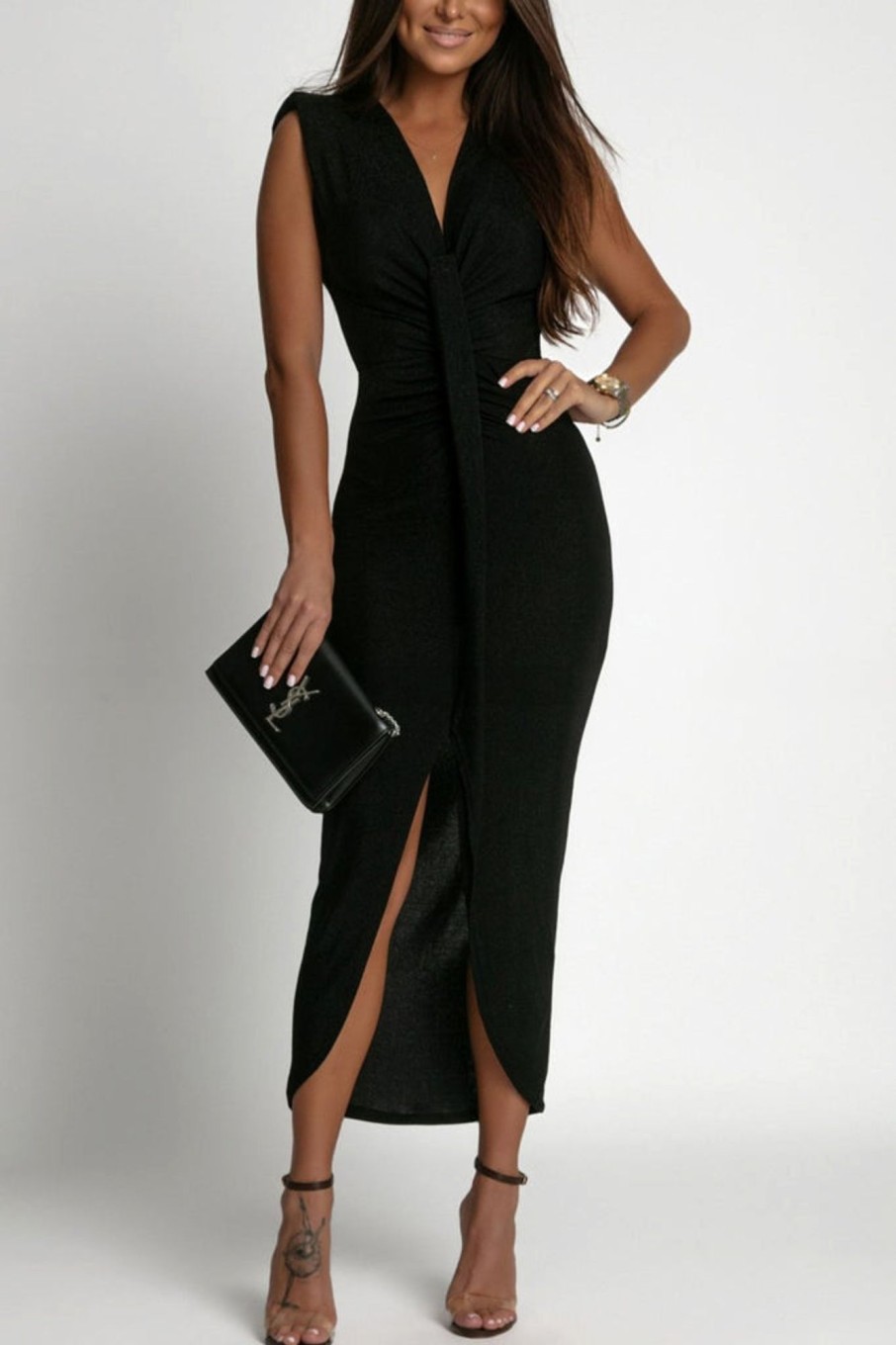 Clothing Giorgia | Nancy Black Shimmer Dress