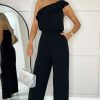 Clothing AX Paris | Ax Paris Hilary Black One Shoulder Jumpsuit