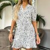 Clothing AX Paris | Ax Paris Mila White Print Wrap Dress