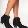 Clothing Ideal | Quella Black Suedette Ankle Boots