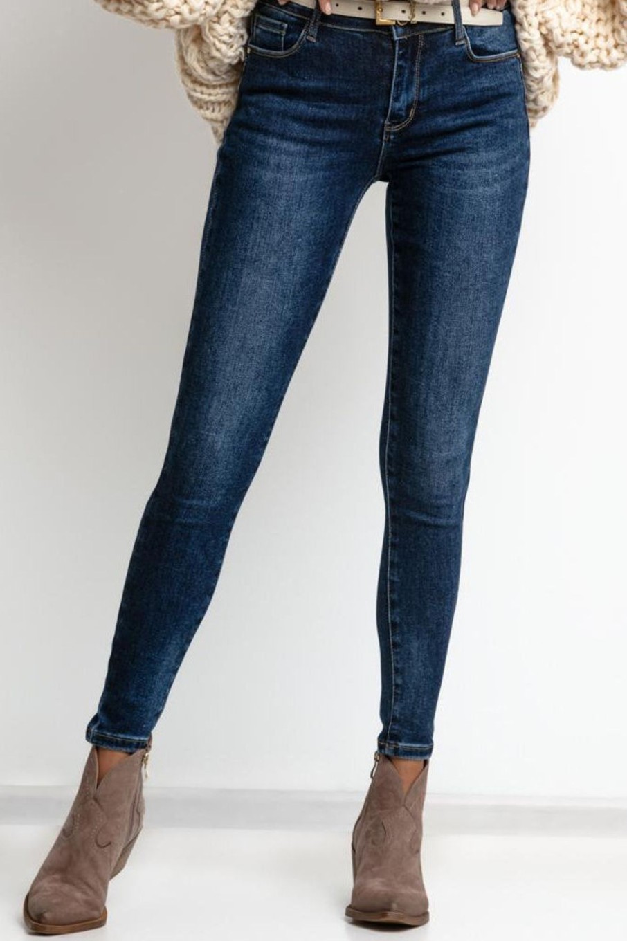 Clothing Azzurra | Beatrice Dark Blue Push Up Jeans