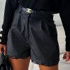 Clothing Willy Z | Gianna Black Faux Leather Shorts