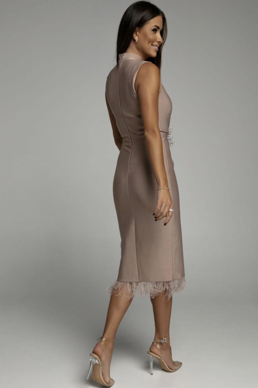 Clothing Soky u0026 Soka | Mellie Nude High Neck Dress