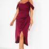 Clothing Girl in Mind | Girl In Mind Camila Burgundy Satin Dress