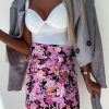 Clothing Estee Brown | Nadia Pink And Orange Floral Wrap Skirt