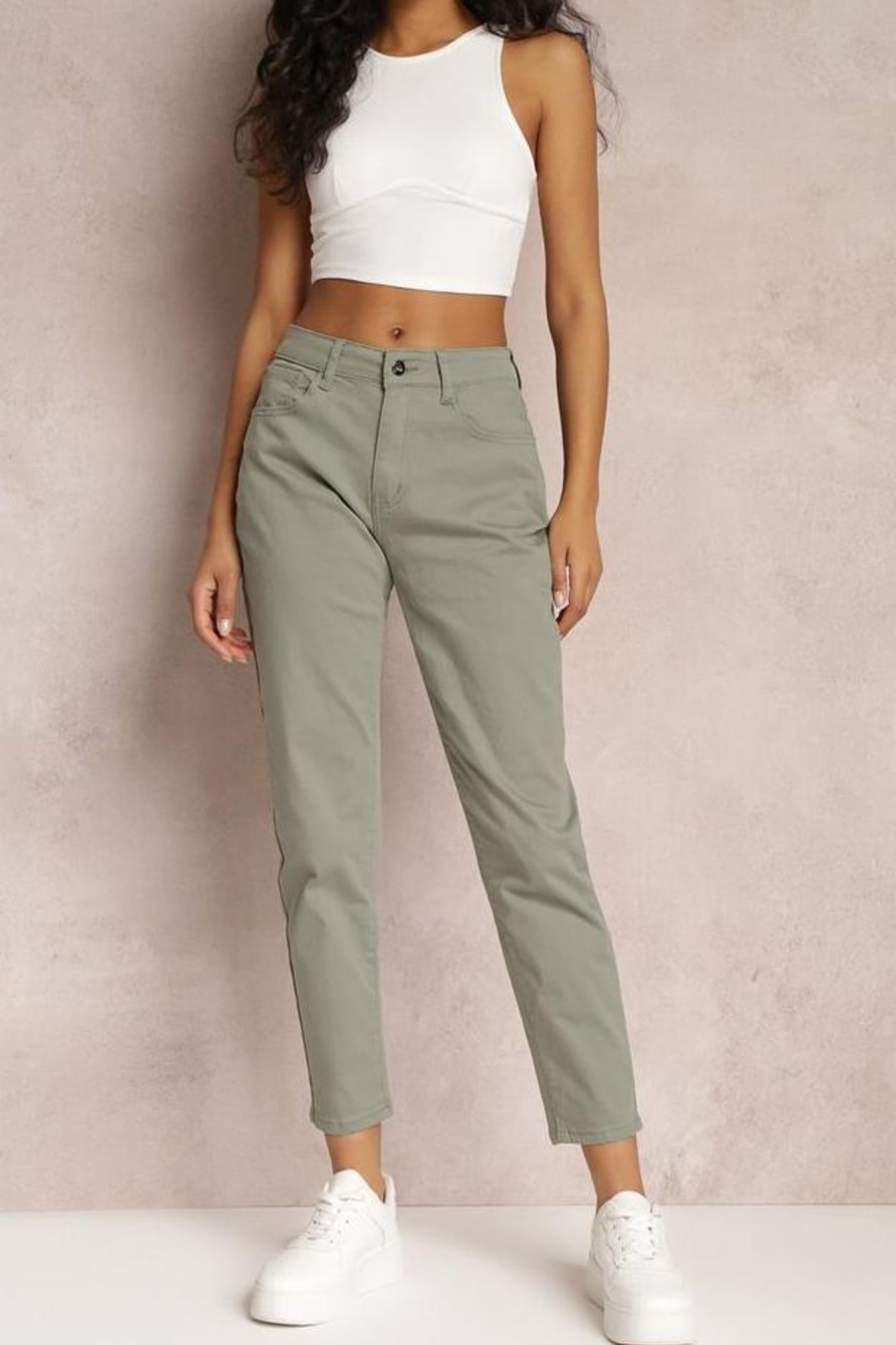 Clothing Zilene | Tori Khaki Mom Jeans