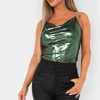 Clothing Copper Rose | Aoibhe Green Slinky Metallic Top