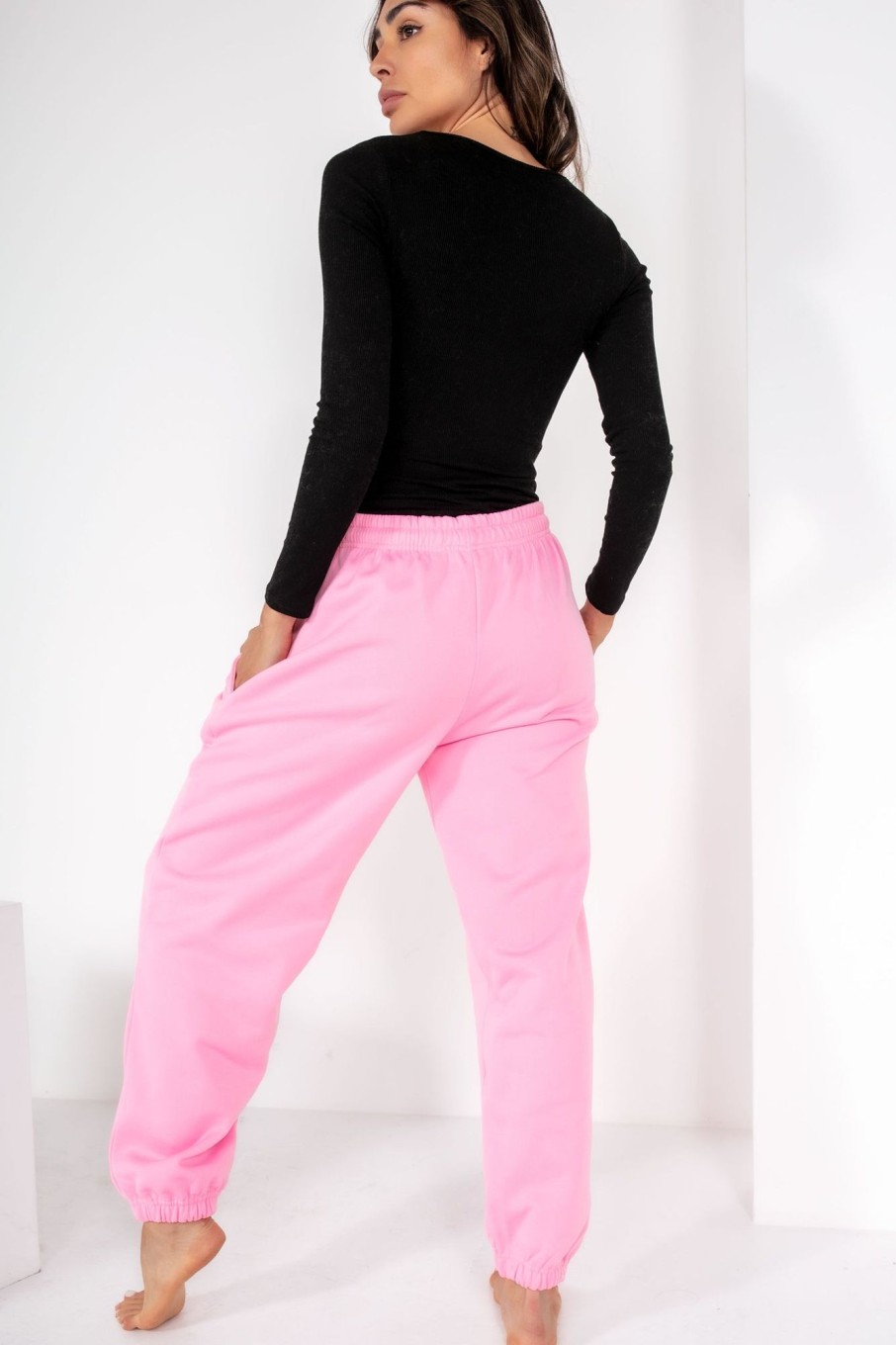 Clothing Style Wise | Olivia Candy Pink Oversized Joggers