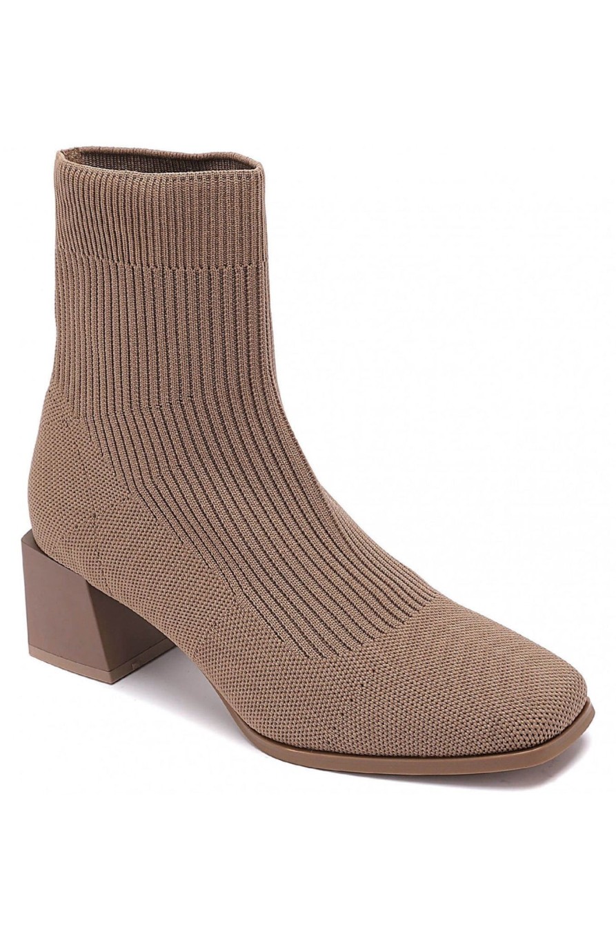 Clothing Ideal | Rowan Taupe Sock Boots