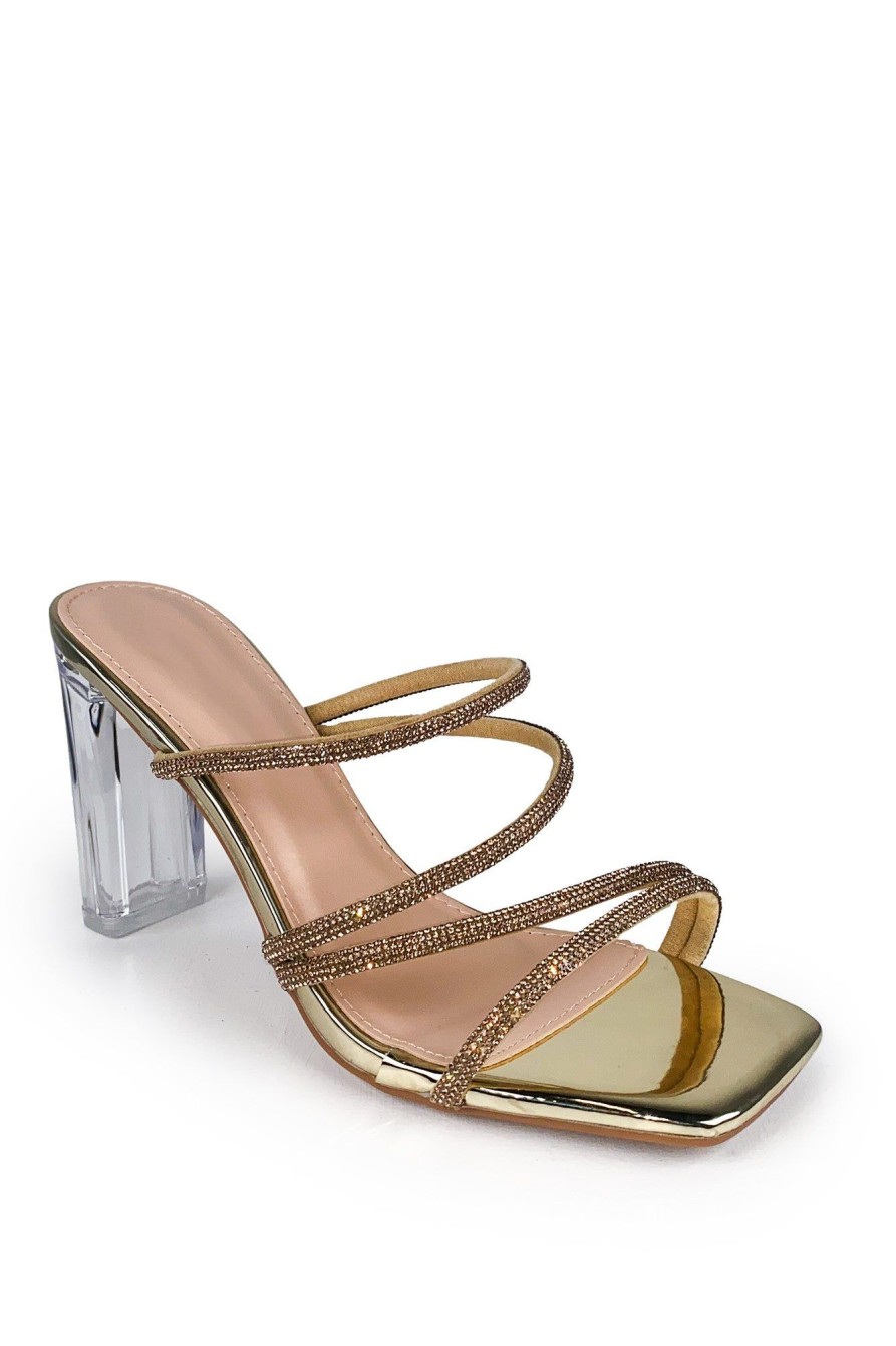 Clothing No Doubt | Vida Gold Diamante Mules