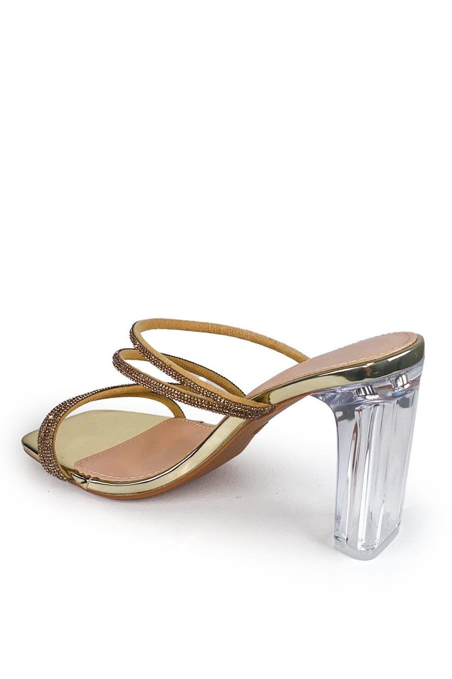 Clothing No Doubt | Vida Gold Diamante Mules