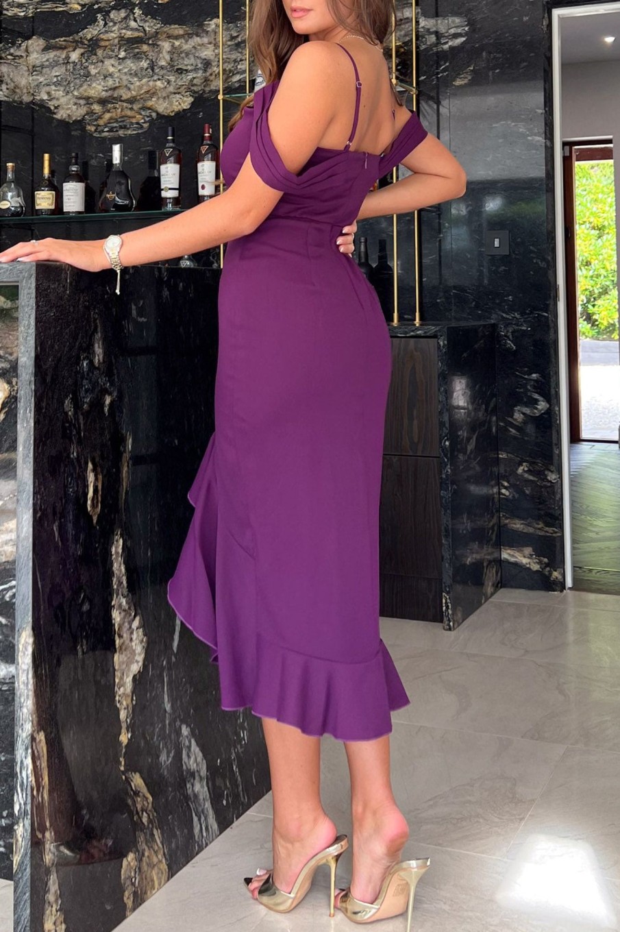 Clothing Girl in Mind | Girl In Mind Kamilla Purple Frill Detail Dress