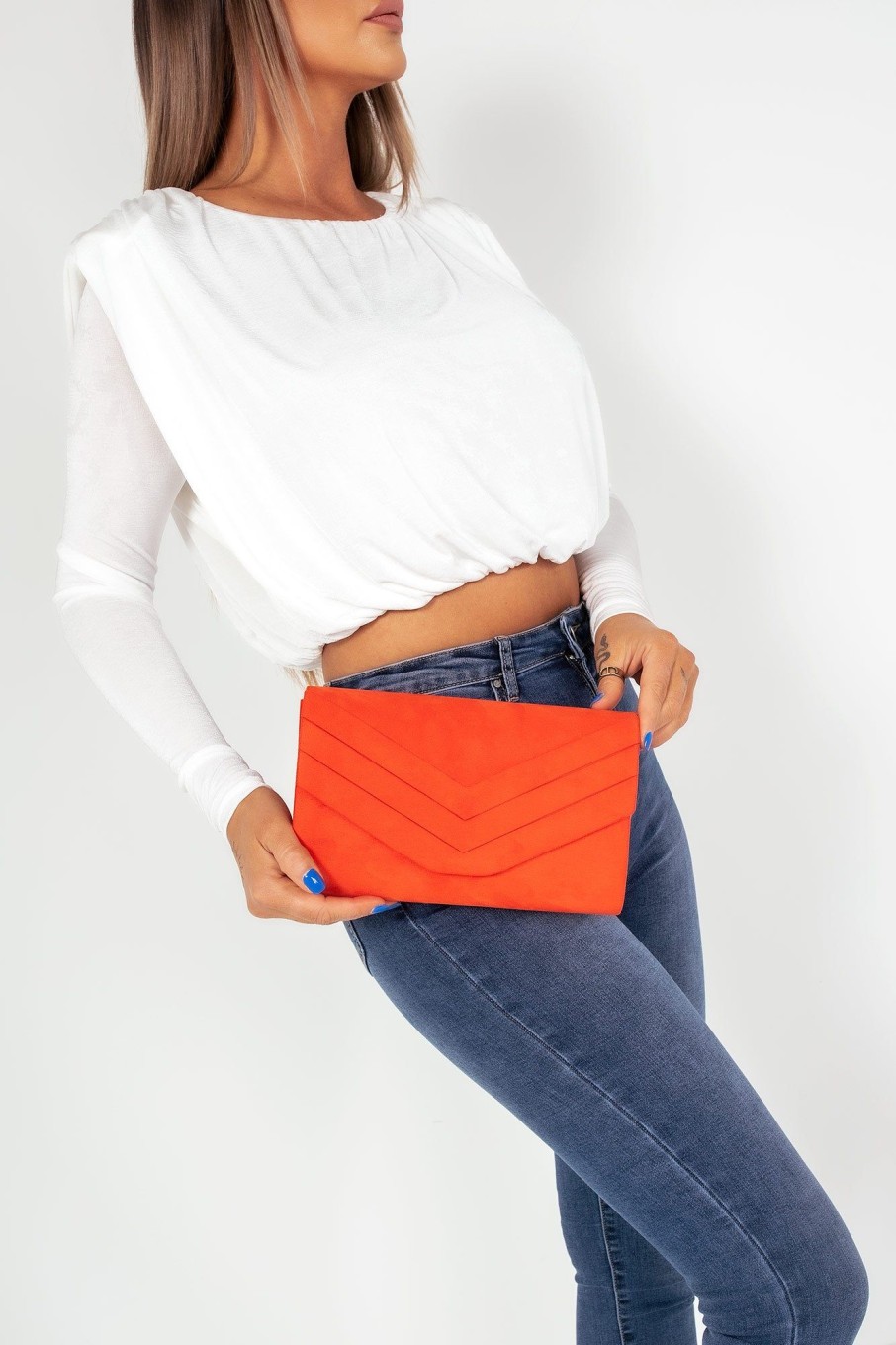 Clothing Koko | Stella Scarlett Suedette Clutch Bag