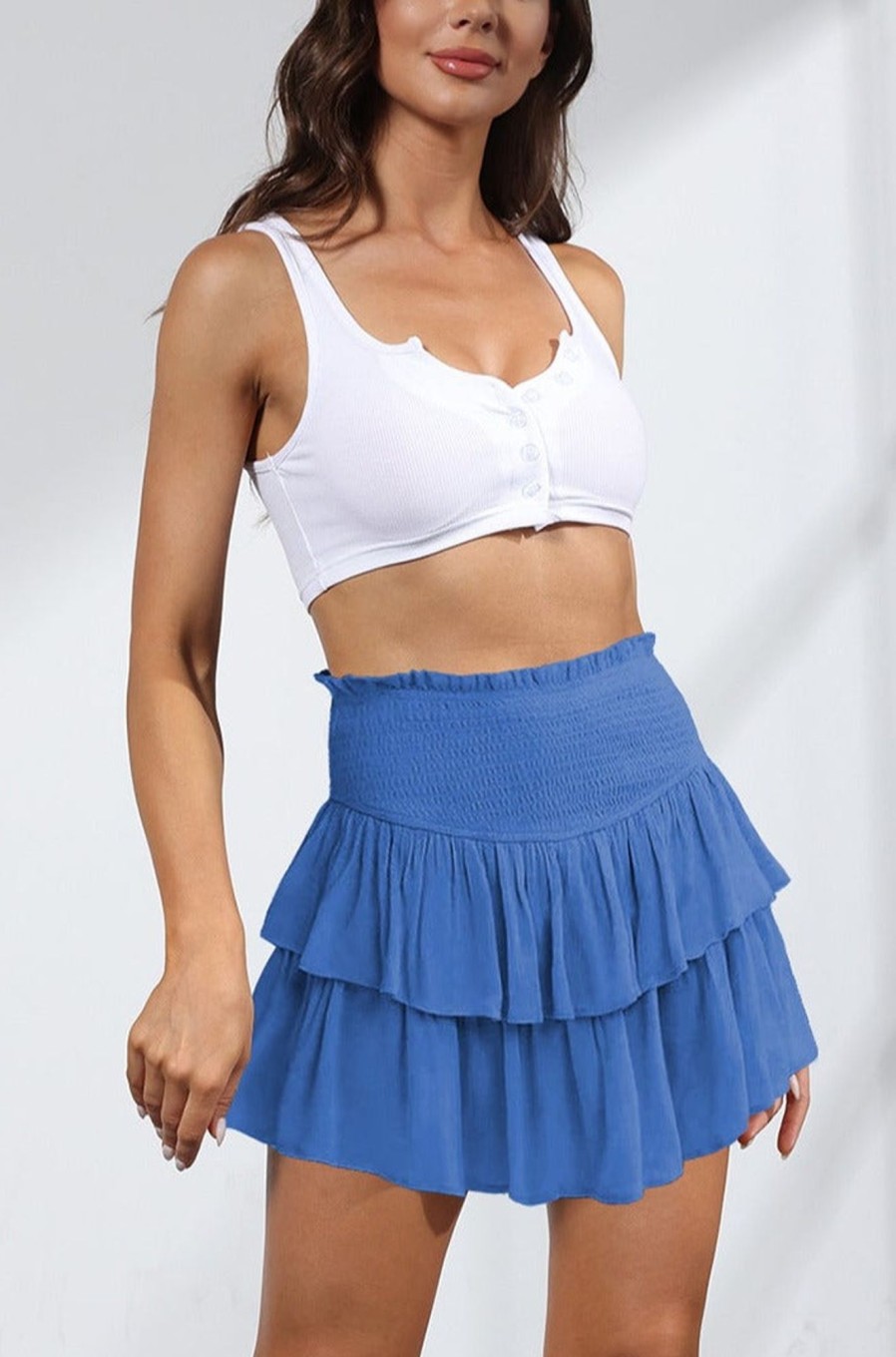 Clothing Moguland | Chelle Blue Tiered Skort