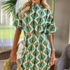 Clothing AX Paris | Ax Paris Haisley Green Print Dress