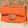 Clothing Koko | Kali Orange Patent Chain Strap Bag