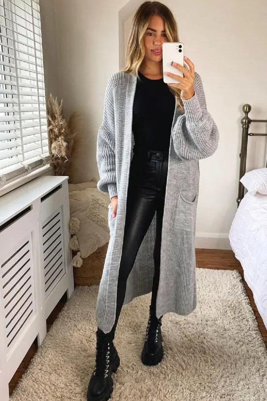 Clothing style wise | Amira Grey Chunky Knit Cardigan