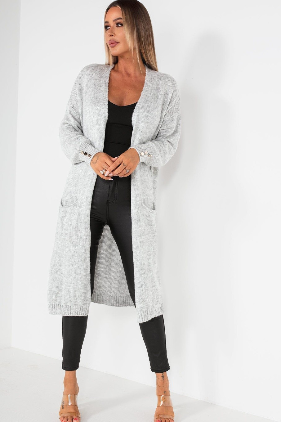 Clothing Willy Z | Elizabeth Grey Knit Cardigan