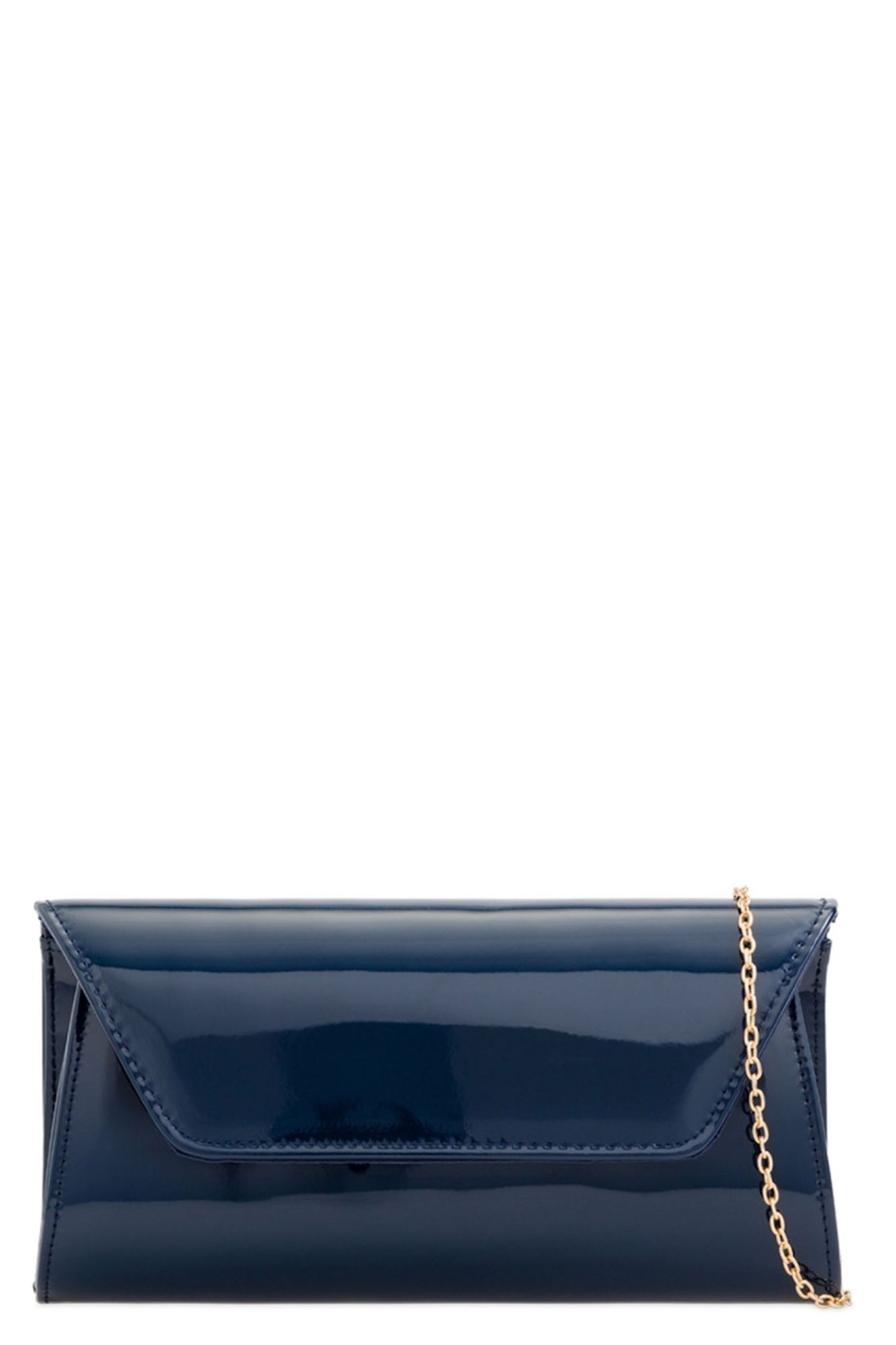 Clothing Koko | Lelly Navy Patent Clutch Bag