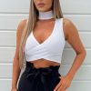 Clothing Style Wise | Ava White Choker Wrap Top