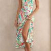 Clothing Moguland | Flavia Green Print Midi Dress