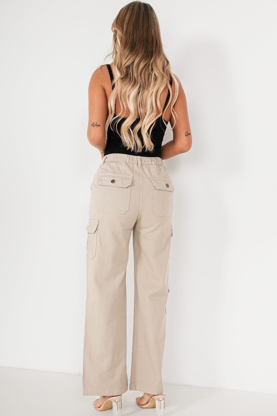 Clothing Style Wise | Elaina Stone Denim Cargo Trousers