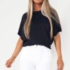 Clothing Willy Z | Brynlee Navy Fine Knit Top