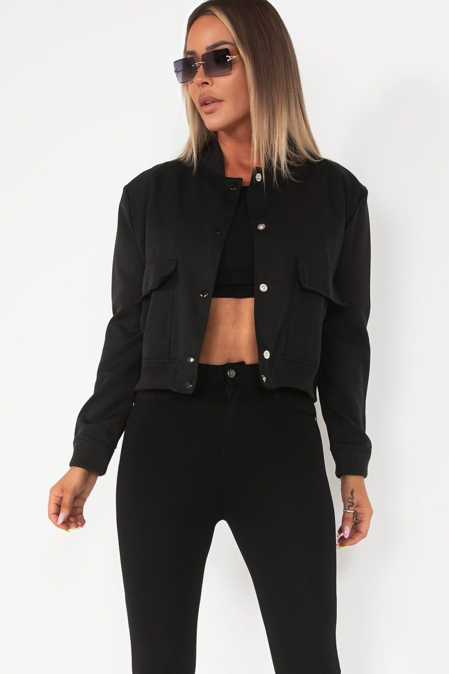 Clothing style wise | Danica Black Bomber Jacket