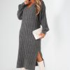 Clothing Copper Rose | Phyllis Grey Knit Ribbed Dress