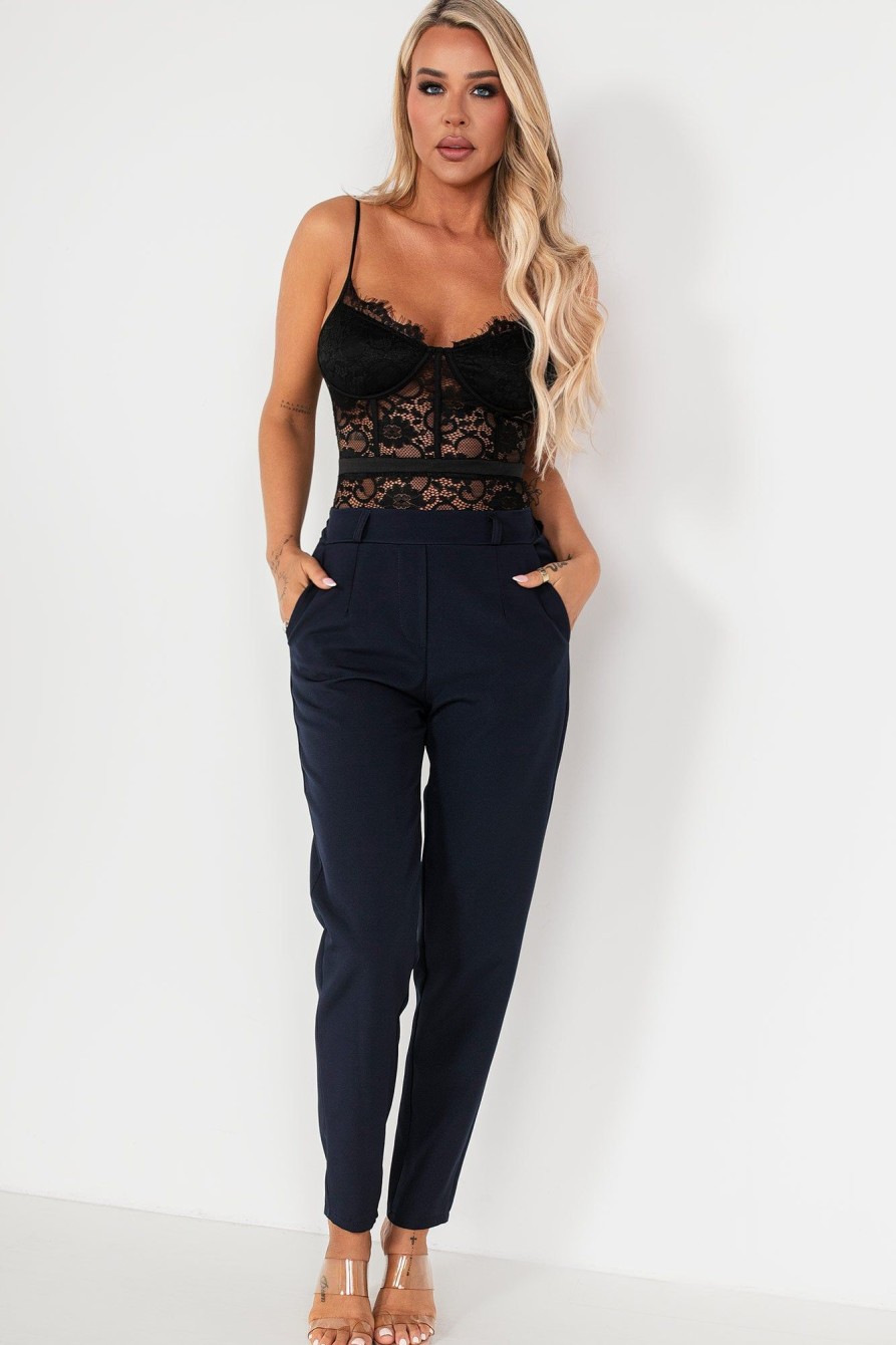 Clothing Madison Paris | Jenna Navy Tailored Trousers